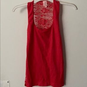 Lace back tank top